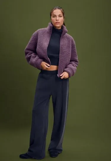 Куртка на молнии под искусственную овчину- Заказать в России