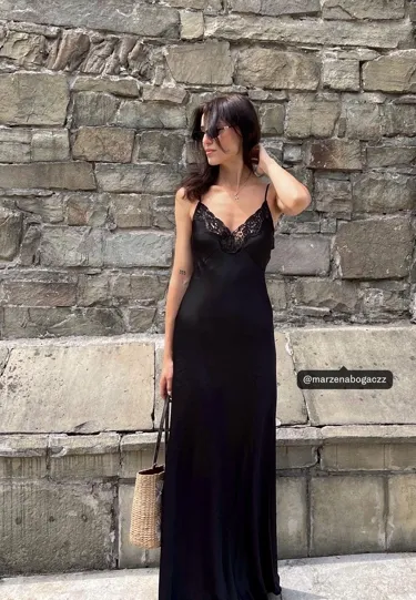 Длинное атласное платье-комбинация- Заказать в России