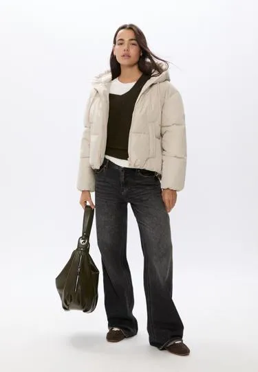 Стеганая куртка оверсайз с капюшоном- Заказать в России