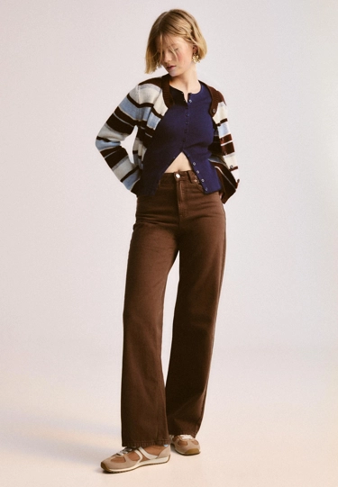 Stradivarius D92 джинсы прямого широкого кроя