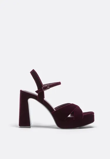 VELVETEFFECT PLATFORM SHOES