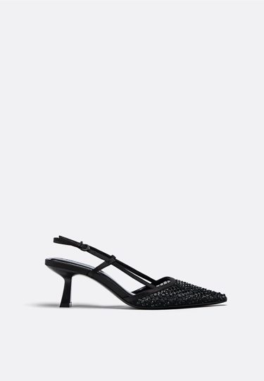 MESH HEELED SHOES WITH RHINESTONES- Заказать в России