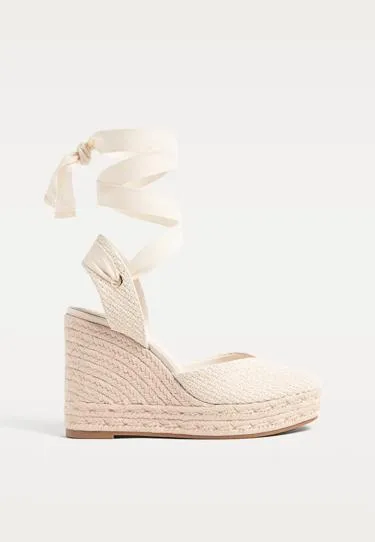 Текстурные джутовые танкетки- Заказать в России