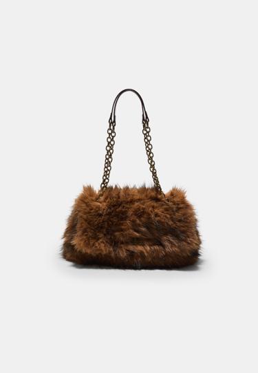 Stradivarius Прямоугольная мини-сумка через плечо из искусственного меха