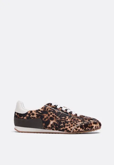 LEATHER HAIRON LEOPARD PRINT SNEAKERS- Заказать в России
