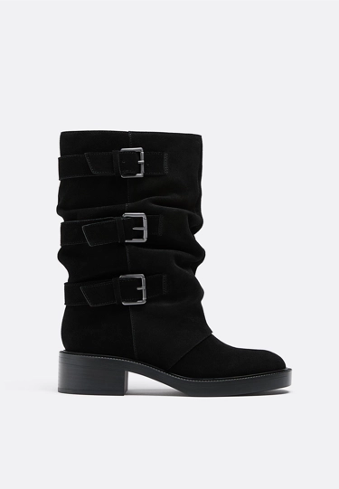 Stradivarius Кожаные ботильоны с пряжками