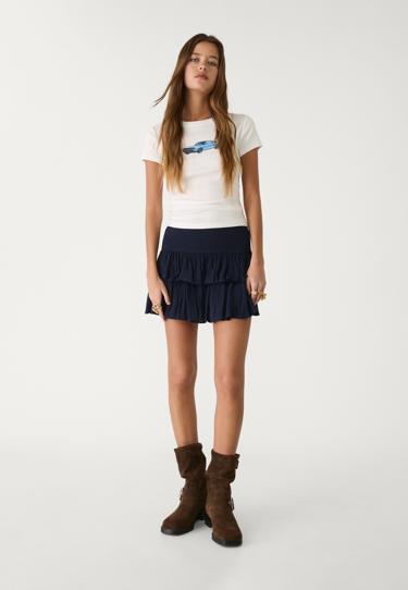 Stradivarius Мини-юбка-брюки с воланами