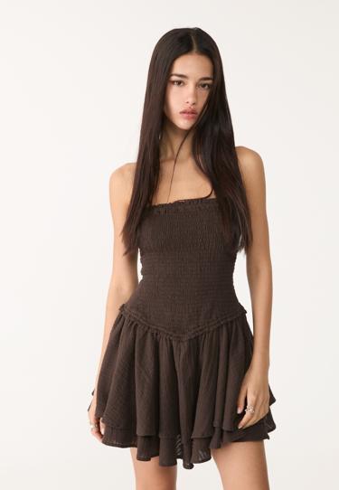 Stradivarius Короткое платье с воланами купить с доставкой.