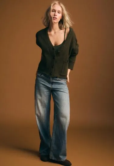 Трикотажный жакет с двойным воротником- Заказать в России