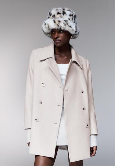 Stradivarius Пальто с воротником из искусственного меха