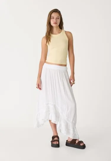 Майка в рубчик на бретелях