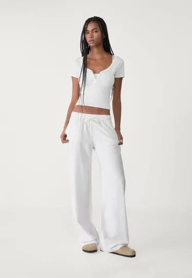 Льняные брюки на кулиске