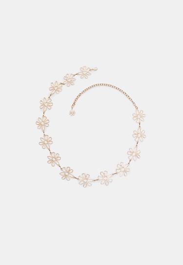 Металлический ремень с цветами- Заказать в России