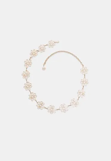 Металлический ремень с цветами- Заказать в России