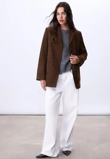 Пиджак из искусственной замши стандартной длины- Заказать в России