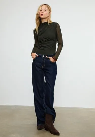 Боди из полупрозрачной ткани со сборками- Заказать в России