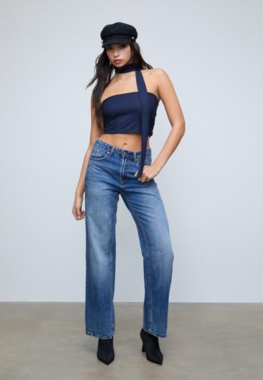 Stradivarius Топ бандо с блестящей отделкой и платком