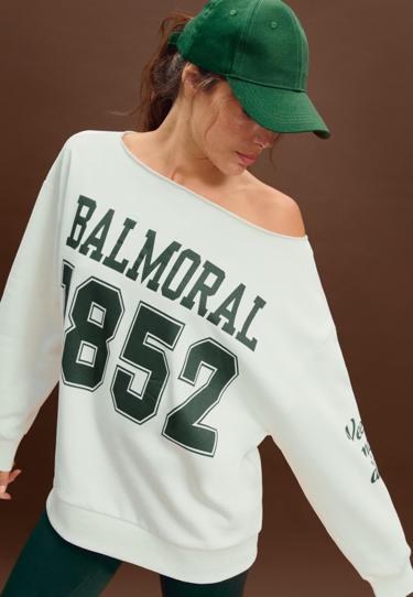 Stradivarius Толстовка с принтом и открытыми плечами