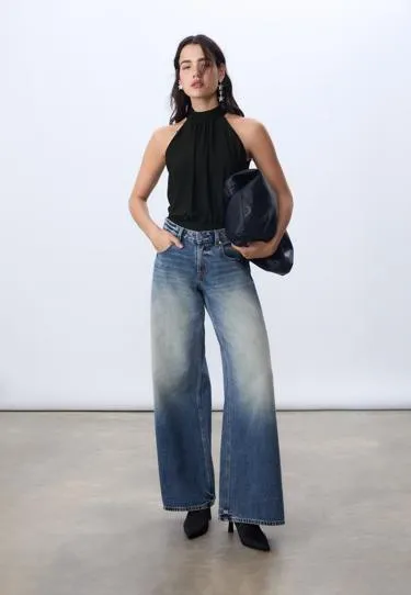 Боди с горловиной халтер и сборками- Заказать в России