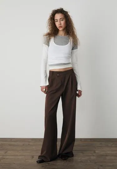 Повседневные брюки в полоску с перекрестной талией- Заказать в России