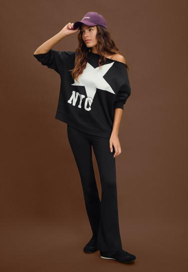 Stradivarius Толстовка NYC с открытыми плечами купить с доставкой.