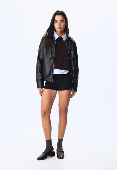 Stradivarius Комбинированный вязаный свитер