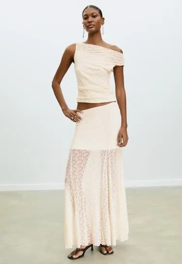 Кружевная юбка миди