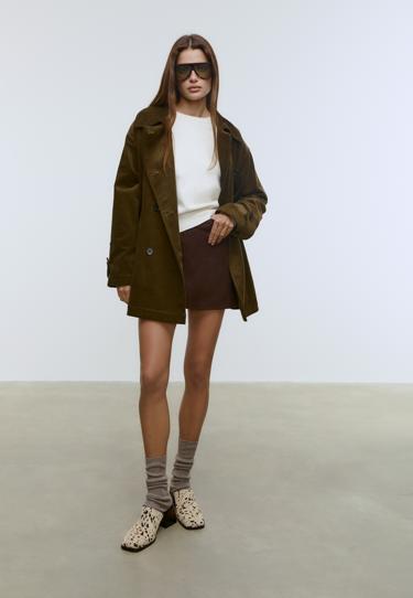 Stradivarius Пальто стандартного кроя из вельвета