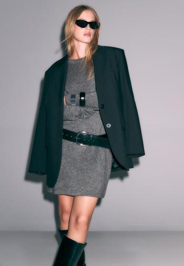 Stradivarius Короткое трикотажное платье с поясом