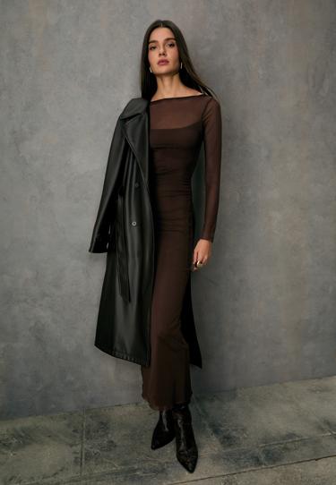 Stradivarius Платье миди с открытой спиной