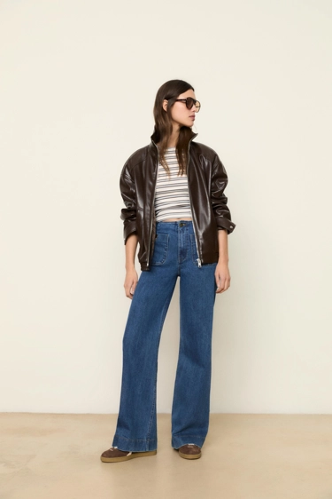 Stradivarius Джинсы D77 в минималистичном стиле с карманами