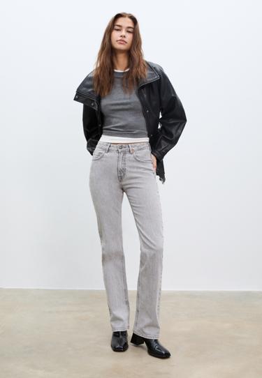 Stradivarius Джинсы прямого кроя D98 с эффектом винтажа