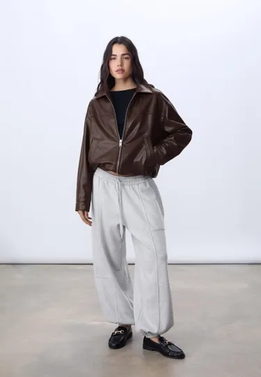 Куртка оверсайз из искусственной кожи- Заказать в России