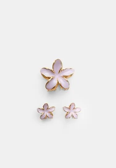 Набор из 3 заколок-цветов