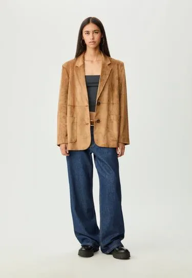 Пиджак с карманами из искусственной замши- Заказать в России