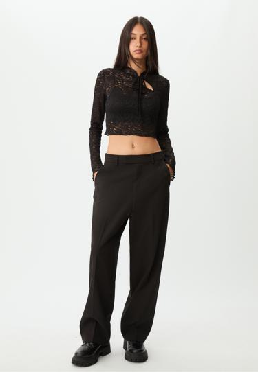 Укороченная кружевная футболка- Заказать в России