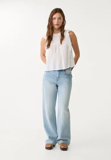 Блузка из струящейся ткани с воланами- Заказать в России