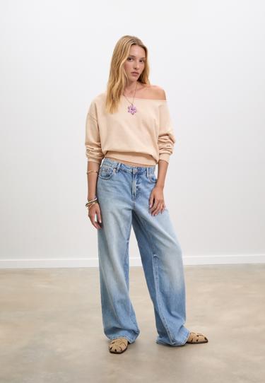 Stradivarius Трикотажный свитер с вырезом «лодочка»