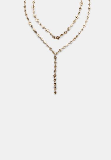 Stradivarius Колье-лариат с ромбами