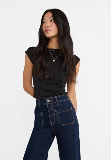 Stradivarius Футболка с открытой спиной