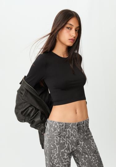 Stradivarius Брюки прямого кроя с леопардовым принтом