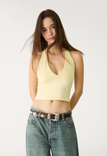 Stradivarius Топ халтер с V-образным вырезом