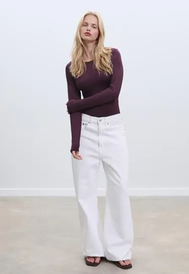 Боди с длинными рукавами из полиамида