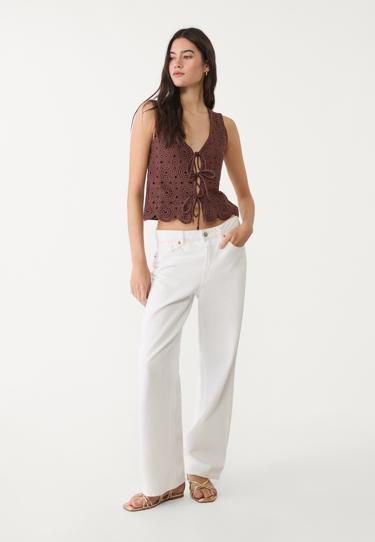 Stradivarius Комбинированный жилет крючком