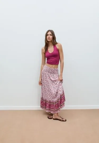 Длинная юбка с принтом