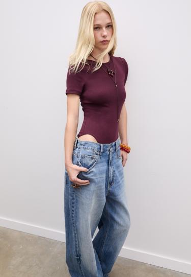 Stradivarius Базовый боди с круглым вырезом