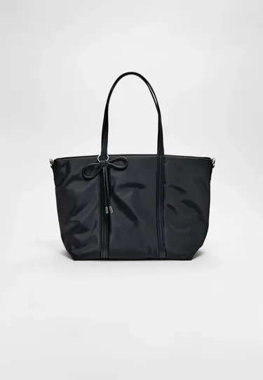 Тканая сумка-шопер с бантом