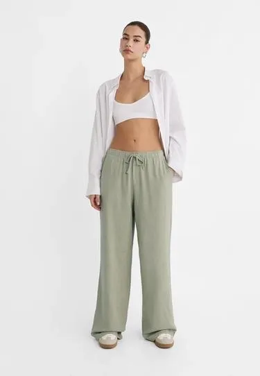 Струящиеся брюки с льном