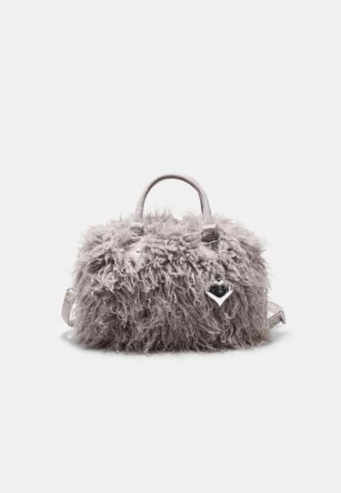 Stradivarius Сумка-боулинг из искусственного меха с сердцем