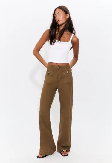 D77 брюки в минималистичном стиле с карманами- Заказать в России